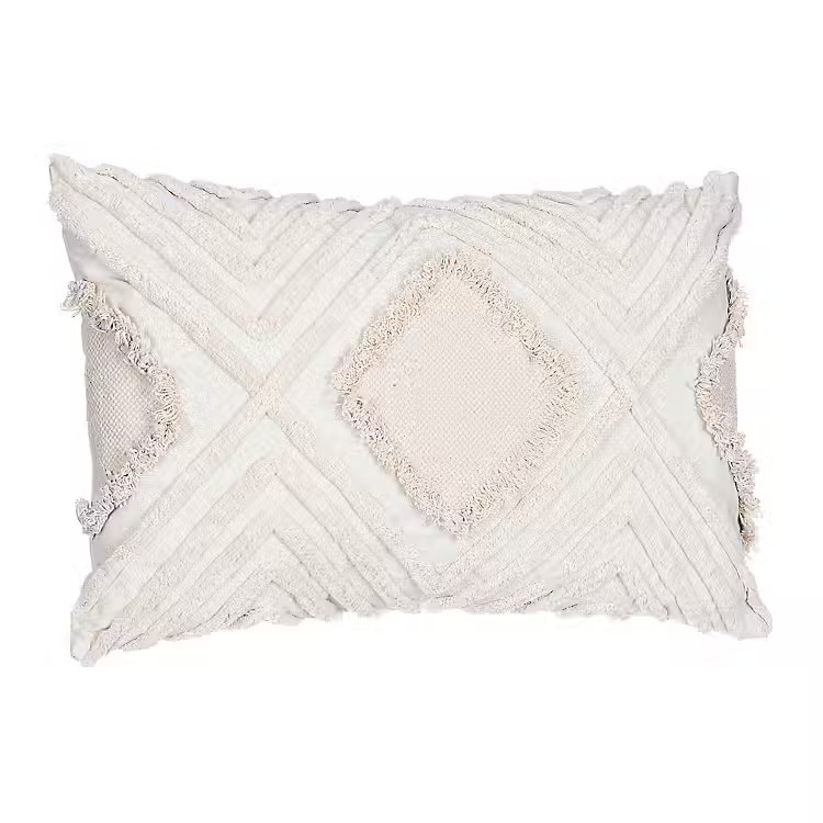 Ivory Oblong Diamond Tufted Accent Pillow | Kirkland's Home