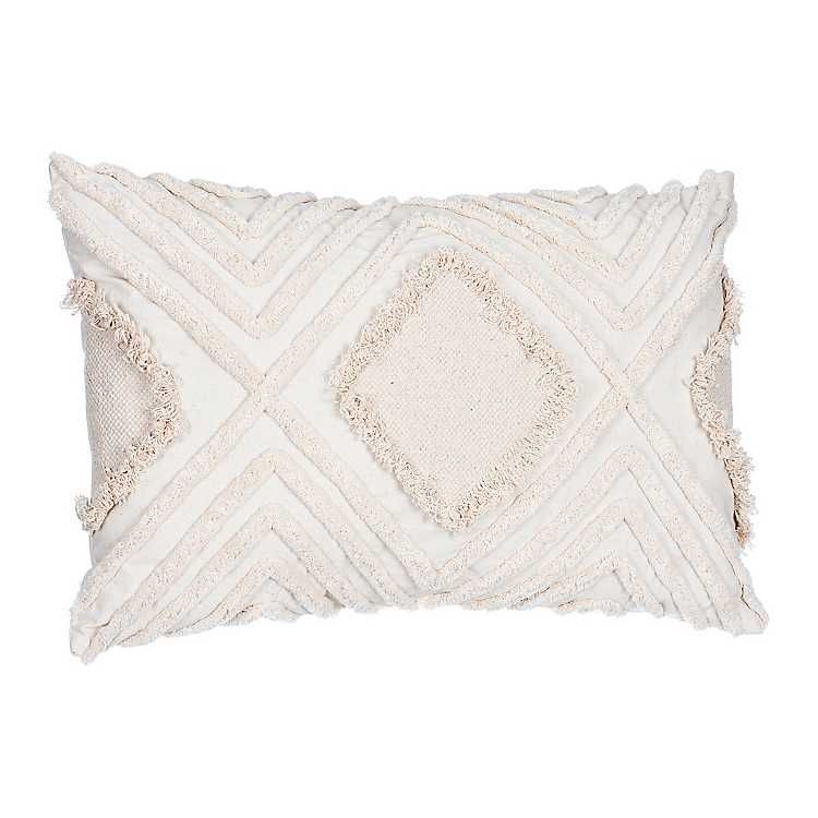 Ivory Oblong Diamond Tufted Accent Pillow | Kirkland's Home