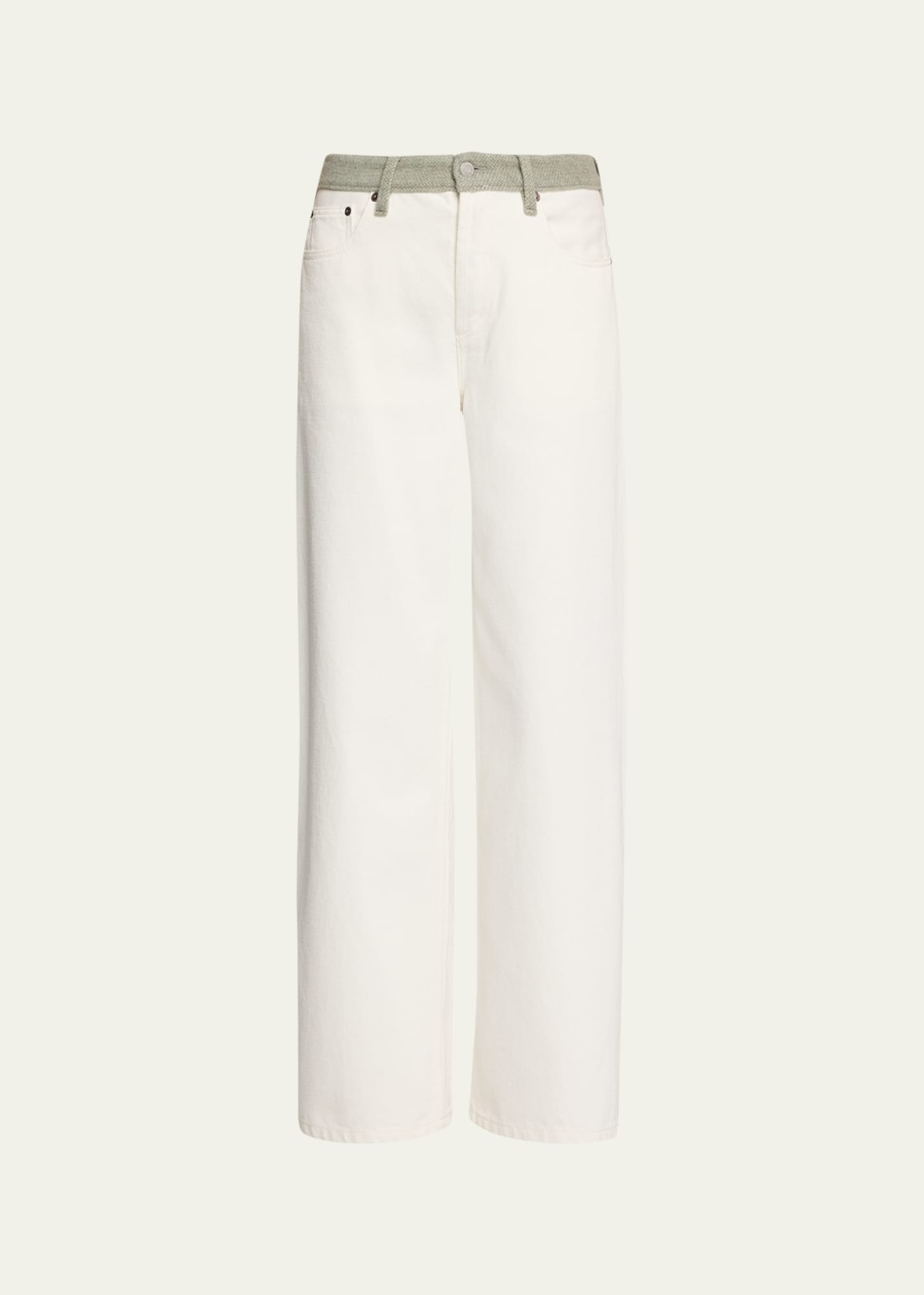 Walker Herringbone Wide-Leg Denim Jeans | Bergdorf Goodman