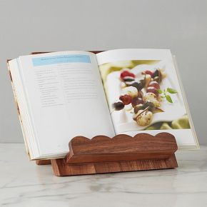Scalloped Wood Cookbook Stand | West Elm (US)