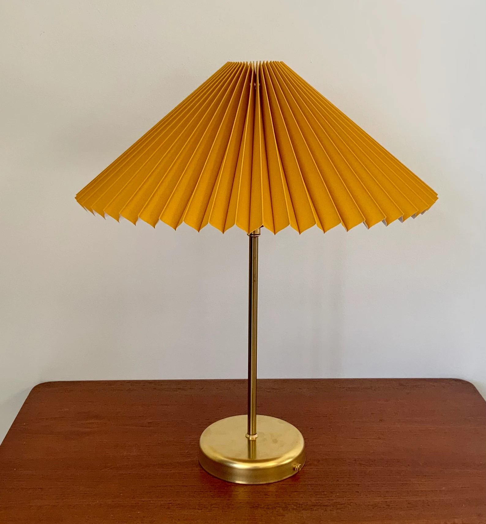 Clip on Shade: Ochre Yellow Linen, Pleated Lampshade, Available in Two Styles, for Table Lamps/wa... | Etsy (US)