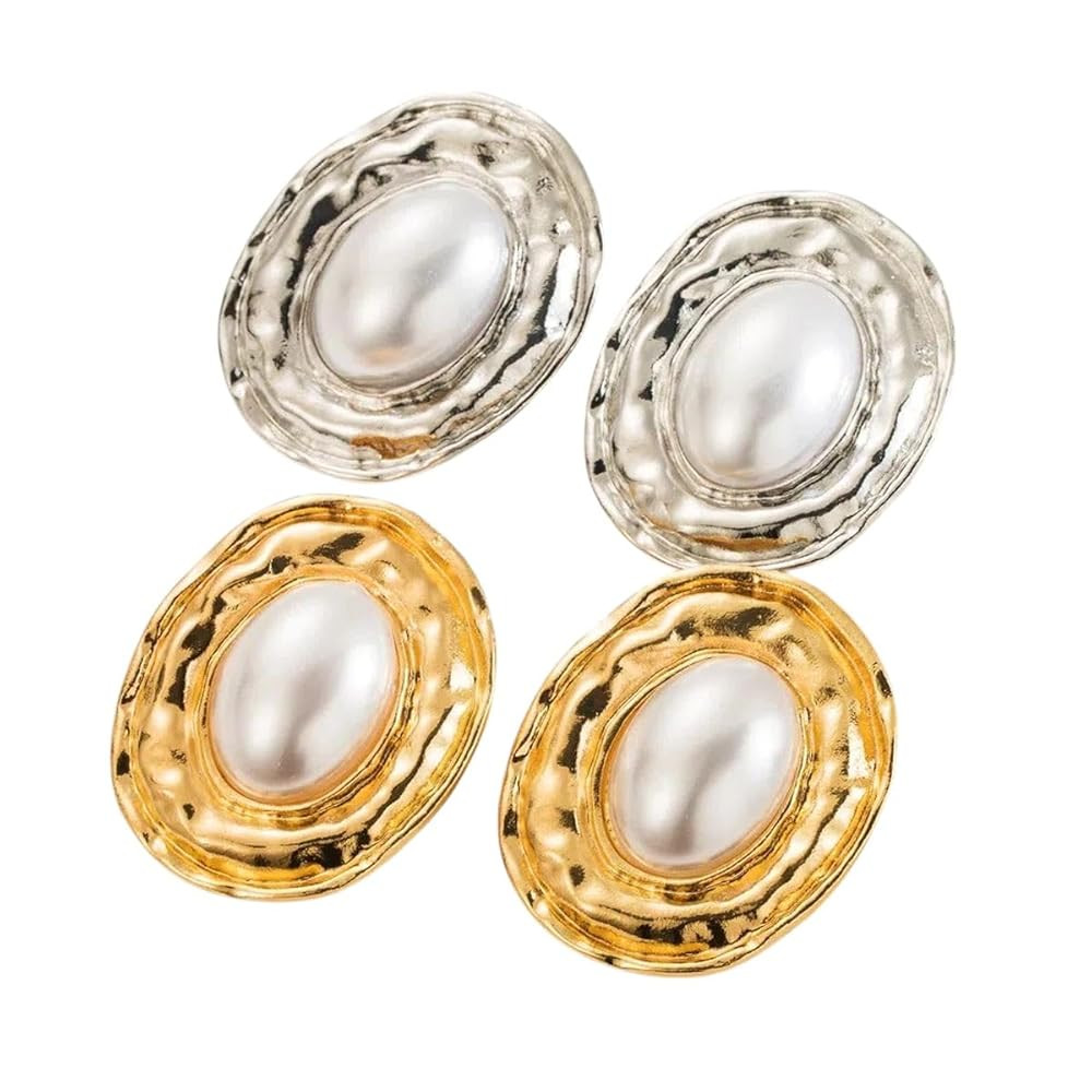 New 2026 Exaggerated Alloy Pearl Retro Banquet Earrings Jewelry Gift Fashion Trendy Accessories C... | Amazon (US)