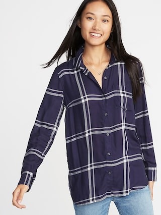 Relaxed Classic Soft-Brushed Twill Shirt for Women | Old Navy US
