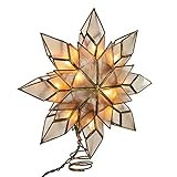 Kurt Adler 8.5-Inch Capiz Star Tree Topper with 10 Clear Lights and 1 Spare Bulb | Amazon (US)