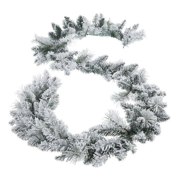 Holiday Time Winter Frost Flocked Un-Lit Garland, 9' - 2 Pack | Walmart (US)