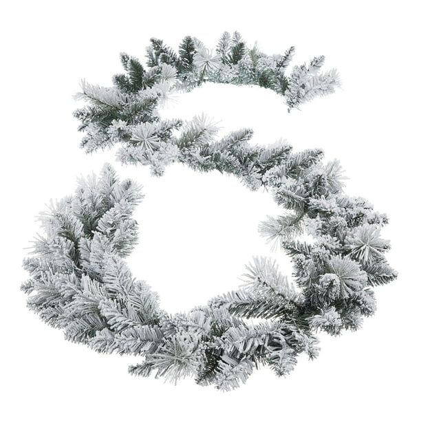 Holiday Time Winter Frost Flocked Un-Lit Garland, 9' | Walmart (US)