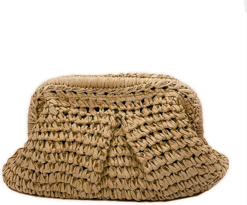 Straw Clutch Handbag Cloud Riched Purse Chain Shoulder Crossboby Bag Designer Straw Evening Bag | Amazon (US)