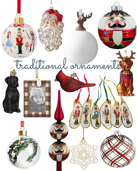Traditional Christmas ornaments. Red and green, gifts, ornament exchange, nutcracker, plaid

#LTKhome #LTKHoliday #LTKunder50