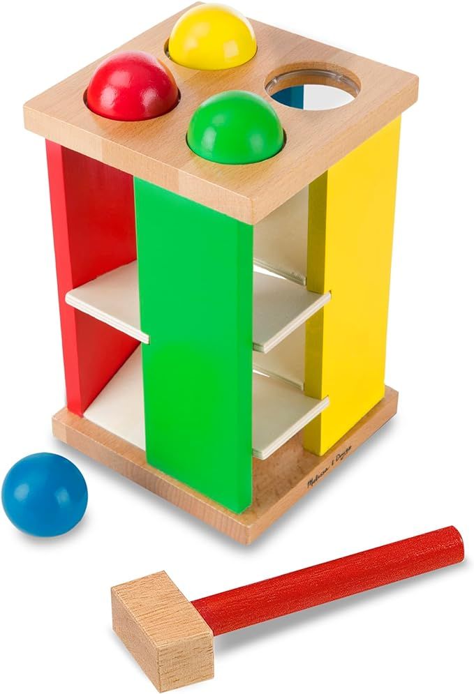 Melissa & Doug Deluxe Pound and Roll Wooden Tower Toy With Hammer - Pound A Ball, Educational Tod... | Amazon (US)