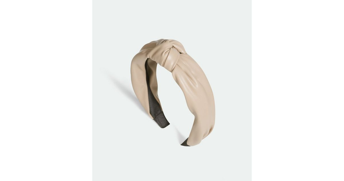 Camel Leather-Look Knot Headband
						
						Add to Saved Items
						Remove from Saved Items | New Look (UK)