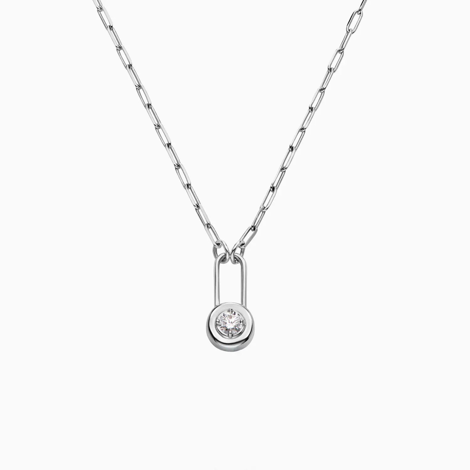 Lock & Luna charm with Round cut Moissanite - Silver | Oak & Luna (US)