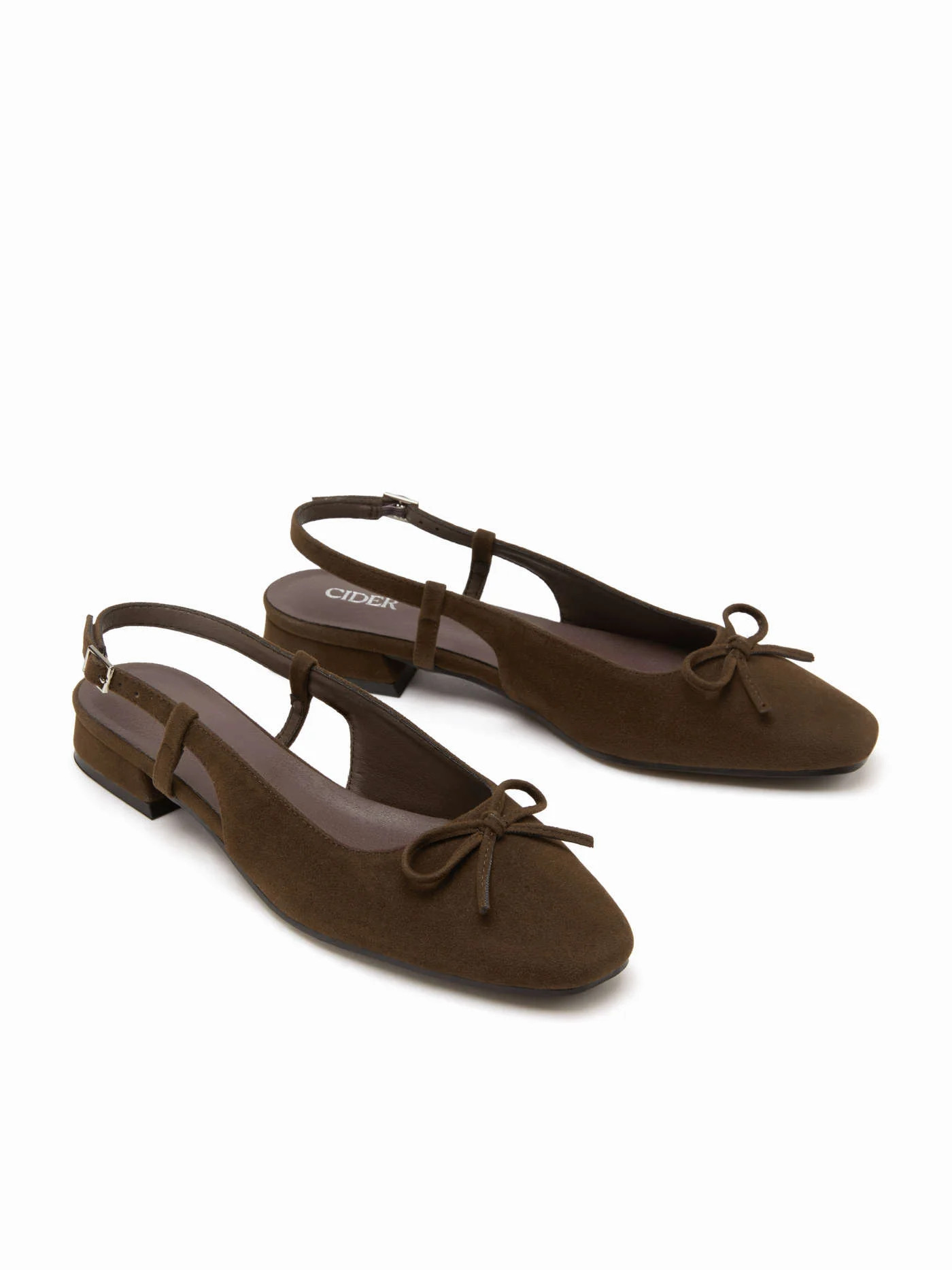BOWKNOT FAUX SUEDE SLINGBACK FLATS | Cider