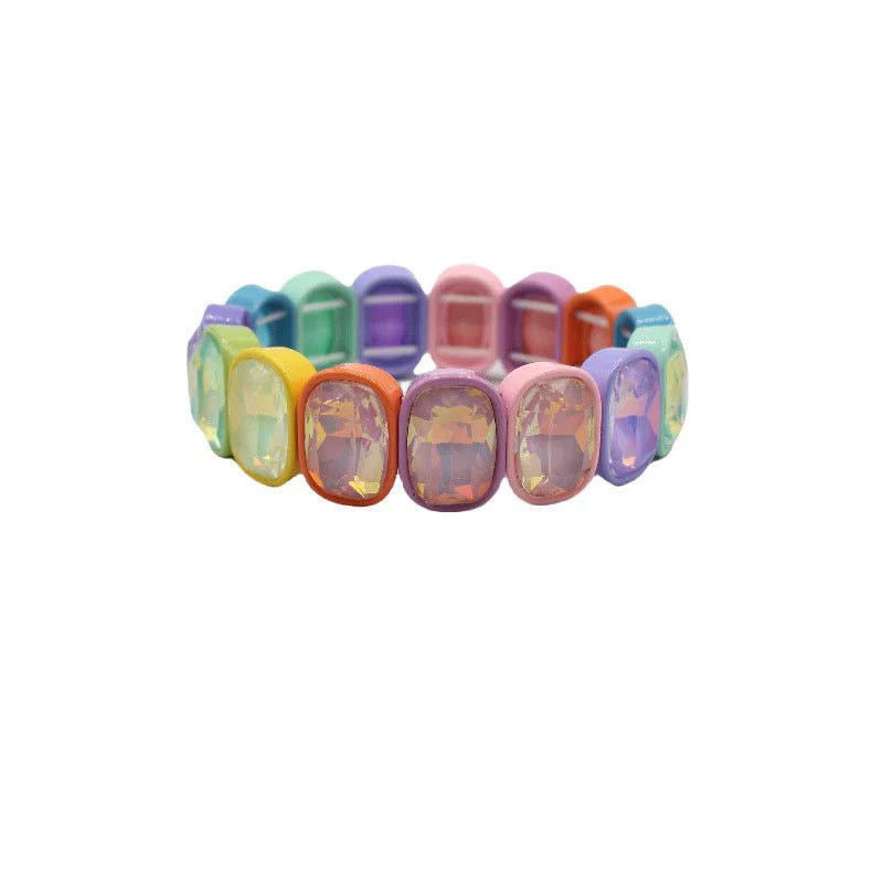 Bracelet - Candy Gem Oval Rainbow | LINNY CO LLC