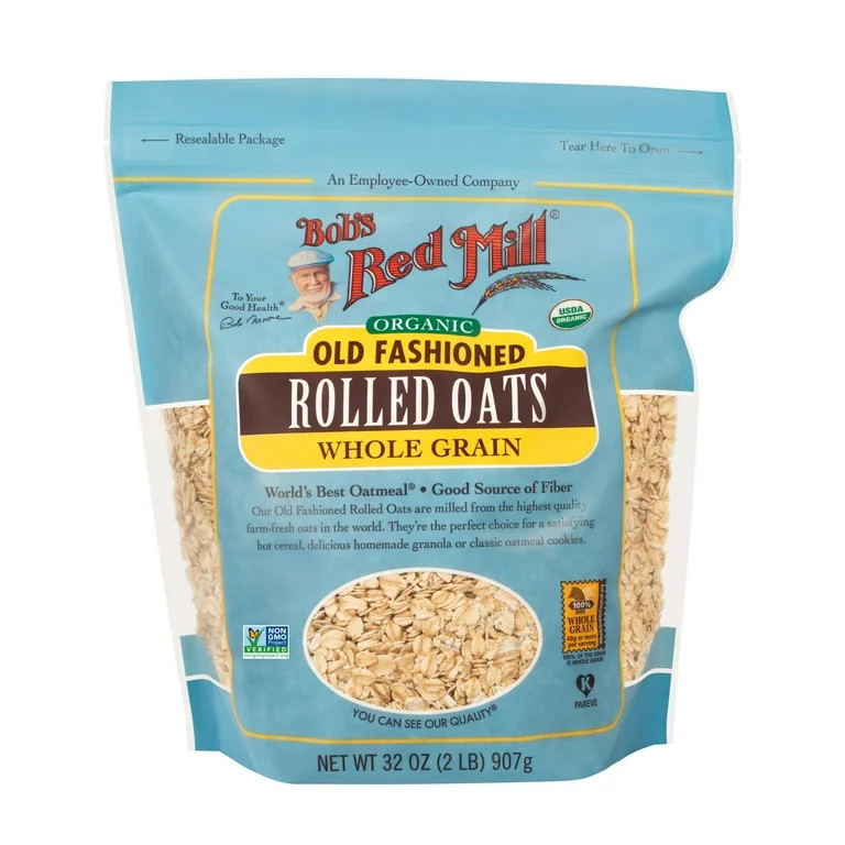 Bob's Red Mill Organic Old Fashioned Rolled Oats, Whole Grain, 32 oz (907 g) | Walmart (US)
