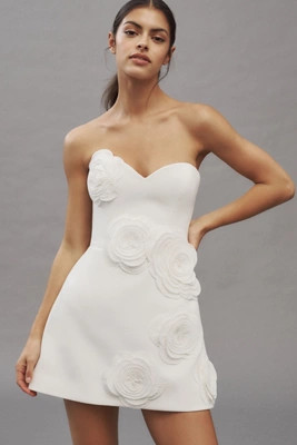 Helsi Gia Strapless Sweetheart 3D Floral Mini Dress | Anthropologie (US)