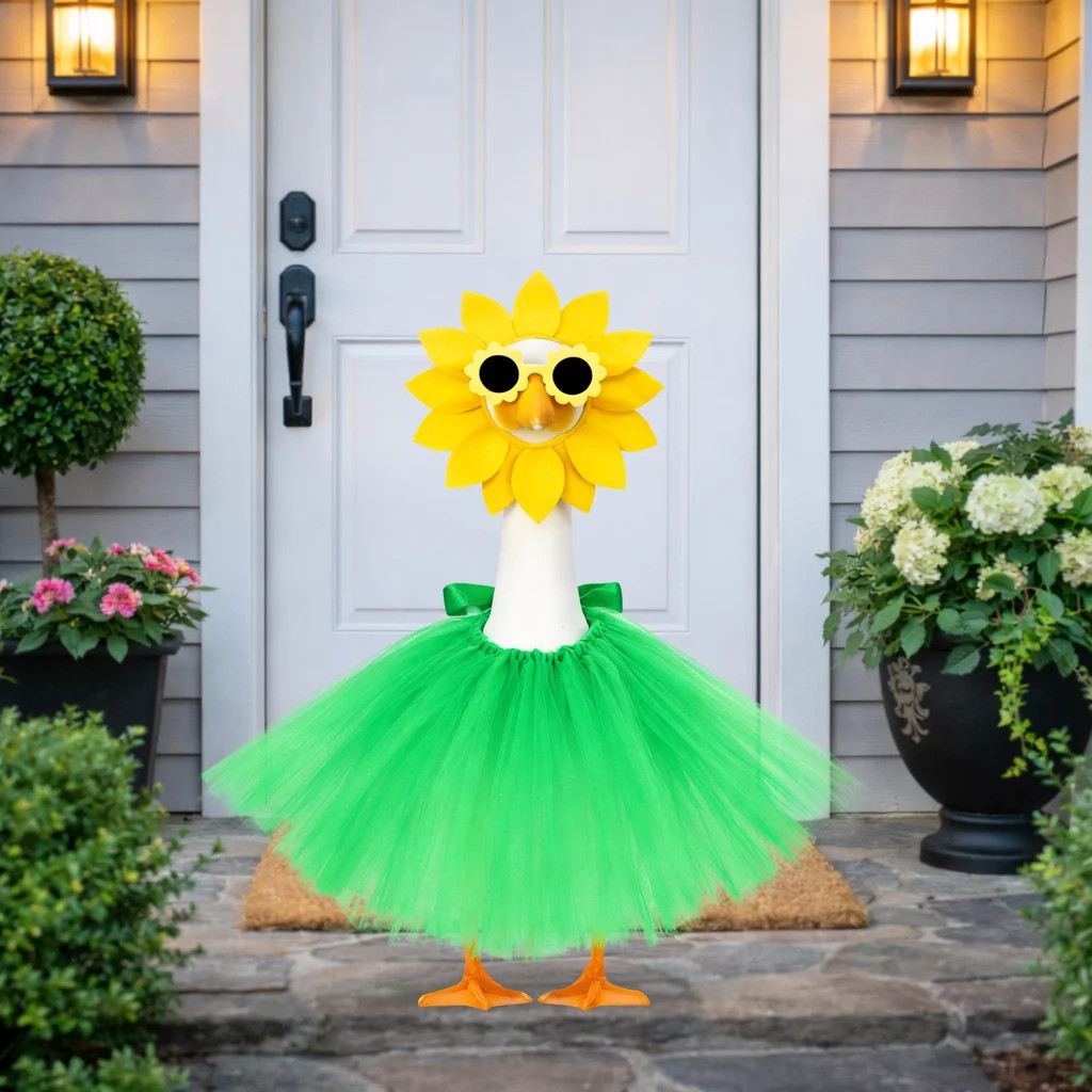 Sunflower Porch Goose Outfits for 23 Inch Lawn Goose, Summer Goose Outfit Set with Headpiece, Gla... | Walmart (US)
