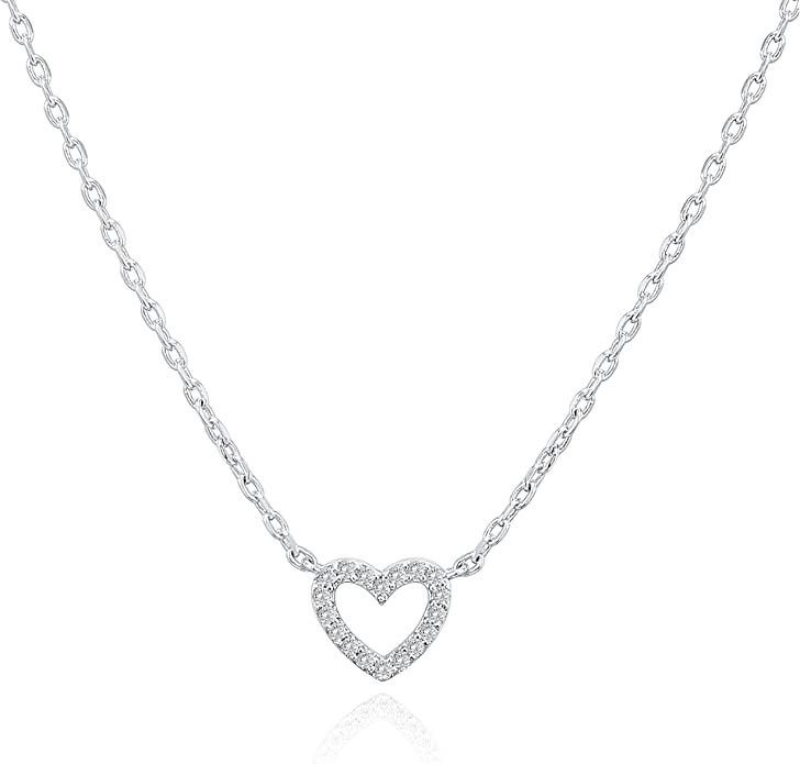 PAVOI 14K Gold Plated Dainty Pendant Necklace | Layering Necklaces | Gold Heart Necklace | Amazon (US)