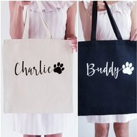 Personalized Dog Tote Bag, Paw Print Pet Gift, Gift For Mom | Etsy (US)