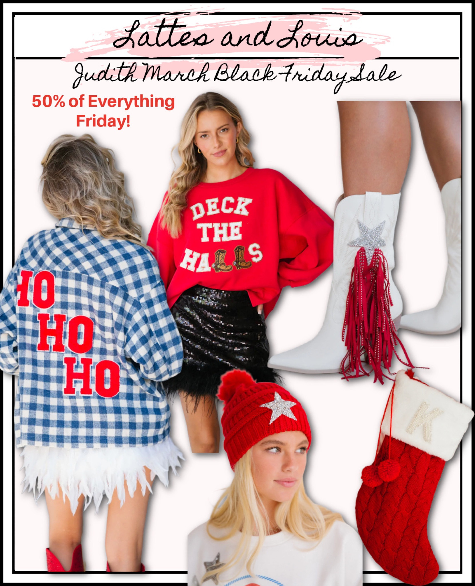 50% off site wide during the Black Friday sale at Judith March!

Christmas outfit, holiday outfit, Christmas sweater

#LTKHoliday #LTKsalealert #LTKCyberweek