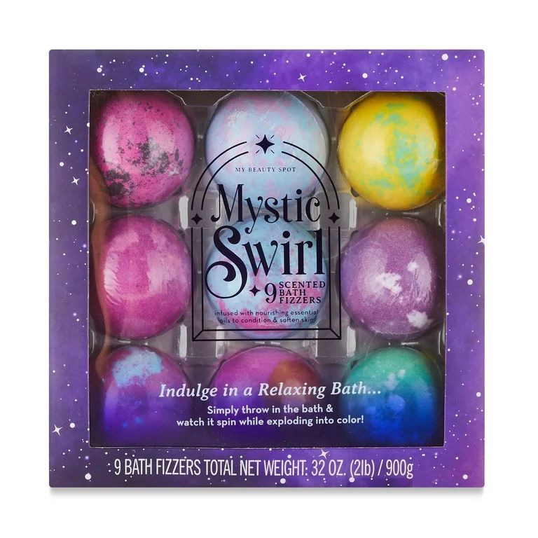 My Beauty Spot 9-Piece Mystical Swirl Bath Fizzers Set, 32 oz | Walmart (US)