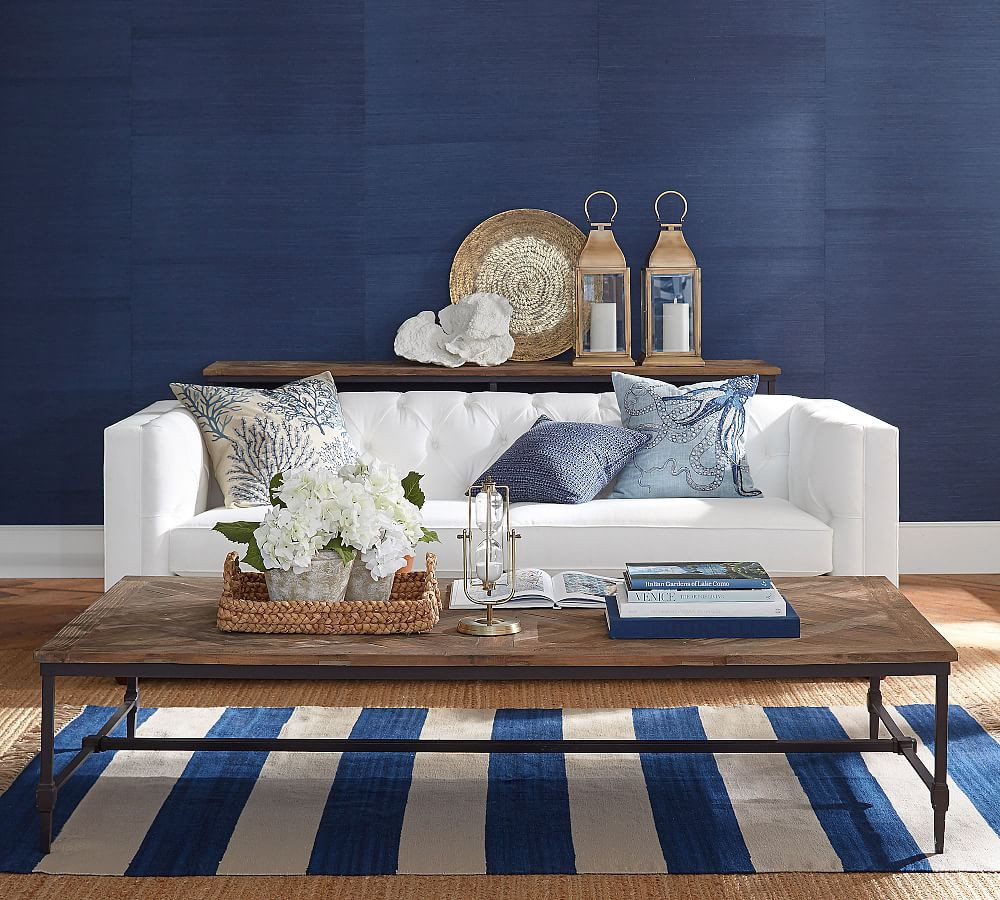 Parquet Rectangular Grand Reclaimed Wood Coffee Table | Pottery Barn (US)