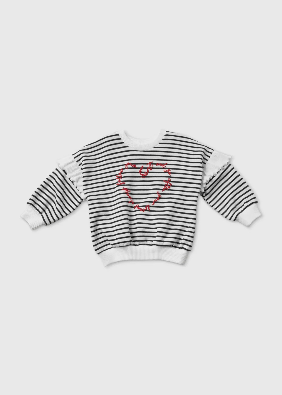 Girls Navy Stripe Frill Sweatshirt (9mths-6yrs) - Age 9 - 12 Months | Matalan (UK)