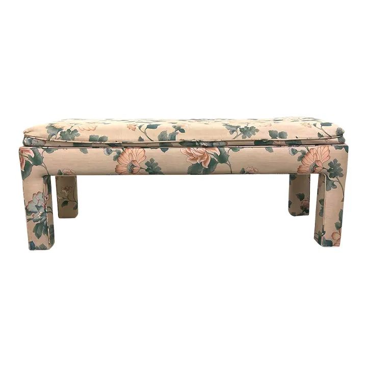 Pillow Top Parsons Style Upholstered Bench | Chairish