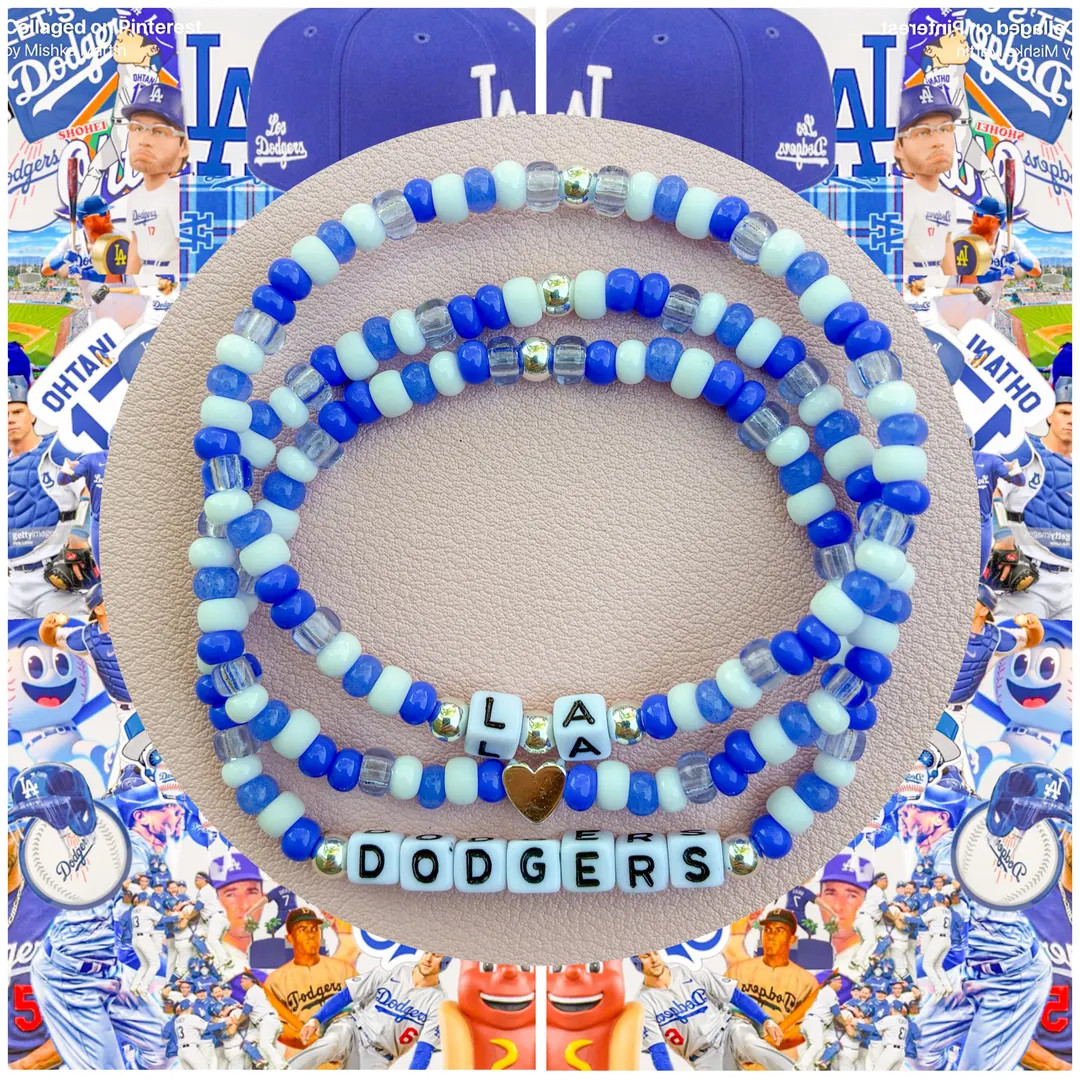 Los Angeles Dodgers Beaded Bracelets Set of 3 - Spring Training Bracelets - Family Baseball Brace... | Etsy (US)