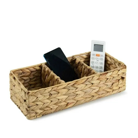 3-section Rectangle Wicker Basket | Seagrass /Water Hyacinth Over the Toilet Paper Storage - Bathroo | Walmart (US)