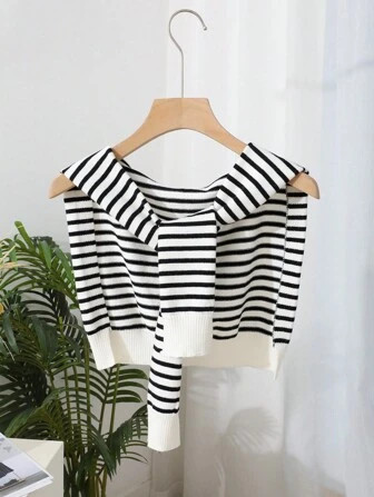 DAZY Striped Knit Shawl | SHEIN