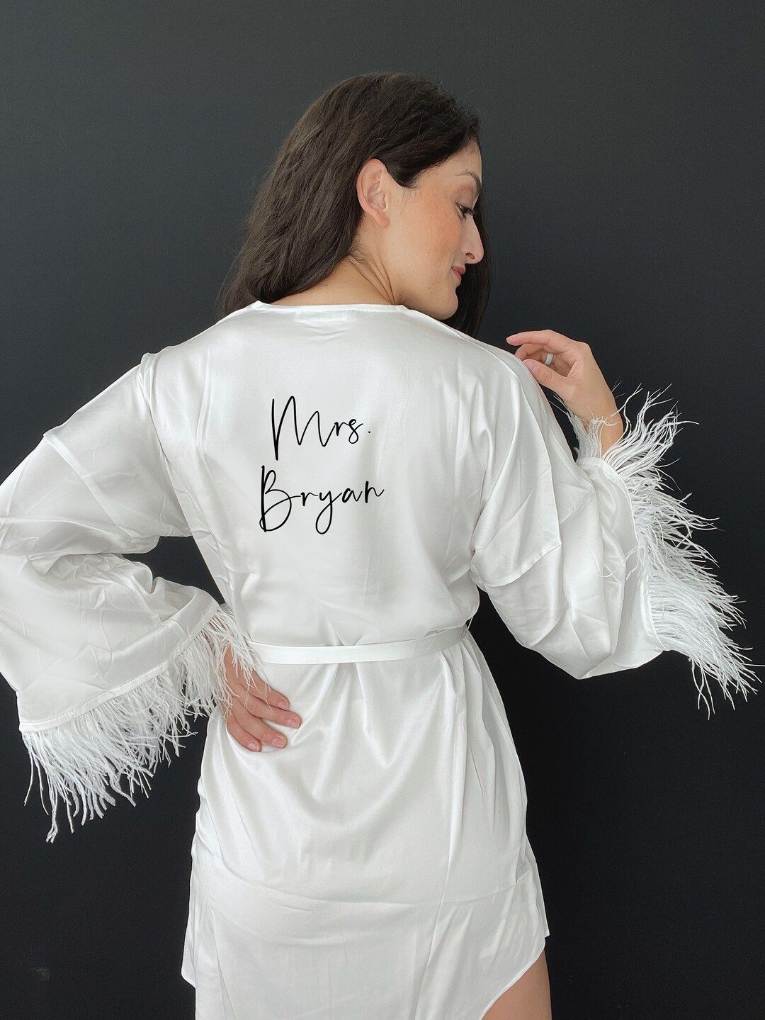 Custom White Feather Robe, Custom Bride Robe, Feather Robe, Bride Feather Robe, Bride Robe, Custo... | Etsy (US)