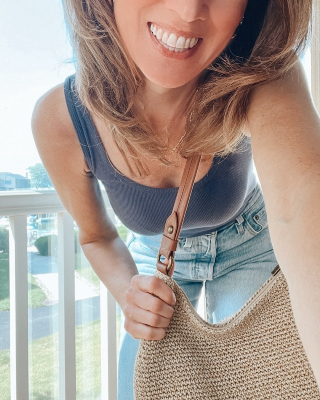 Casual summer day fit look with 501 Levi's jeans and Old Navy blue tank top with my beige tan The San Sequoia Hand-Crochet Hobo Bag #oldnavy #over50style #summerstyle #jeans #levis #501Levis

#LTKStyleTip #LTKOver40 #LTKItBag