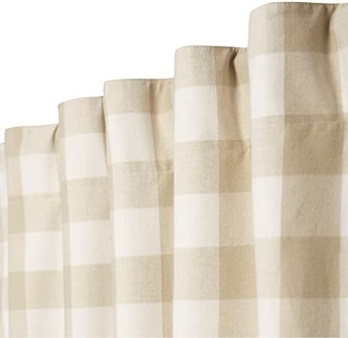 Decoberry Mertie - Buffalo Checks, Beige & White, Set of 2 - 100% Cotton Curtains, Partial Blacko... | Amazon (US)
