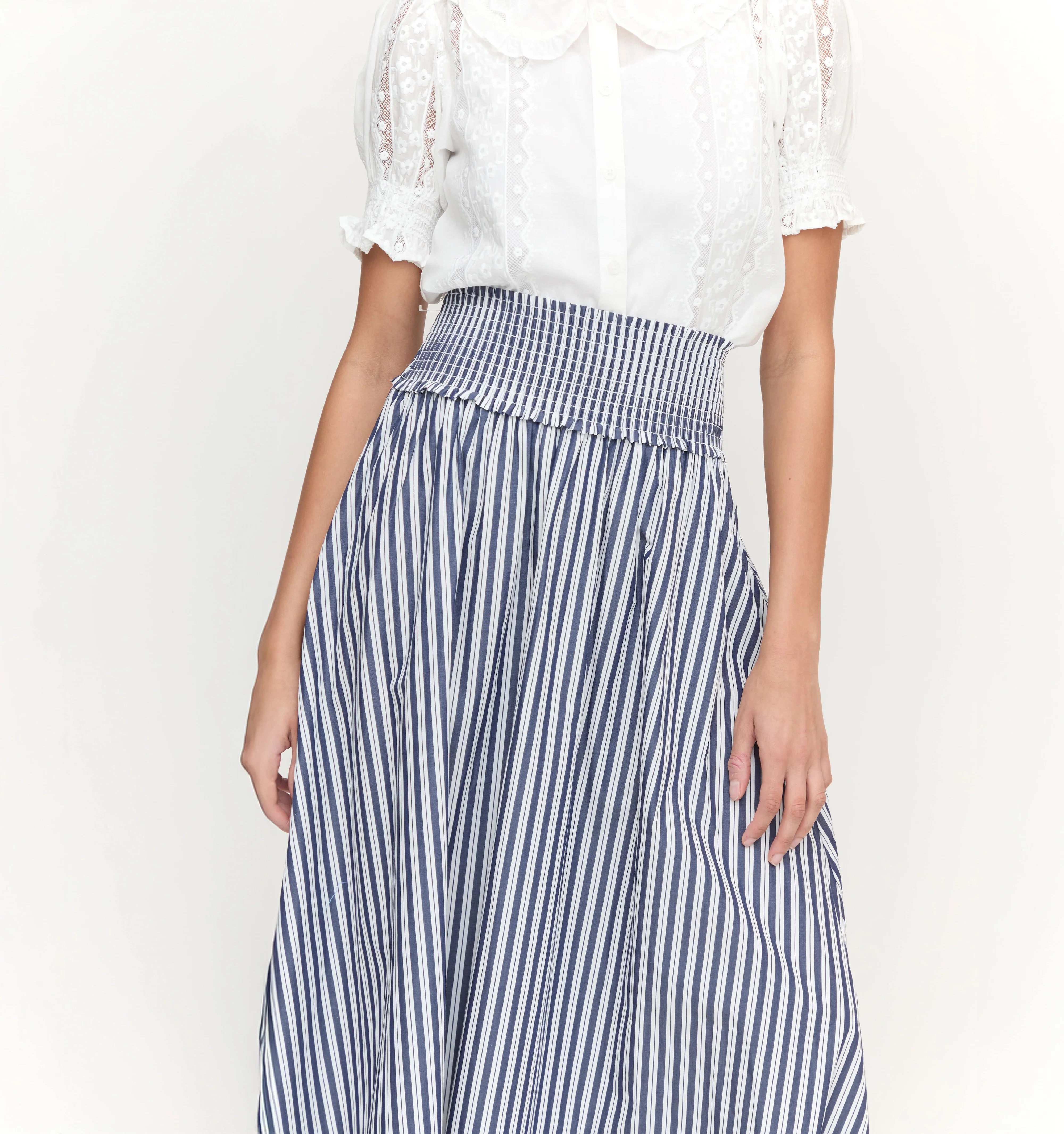 The Delphine Nap Skirt - Navy Stripe | Hill House Home US