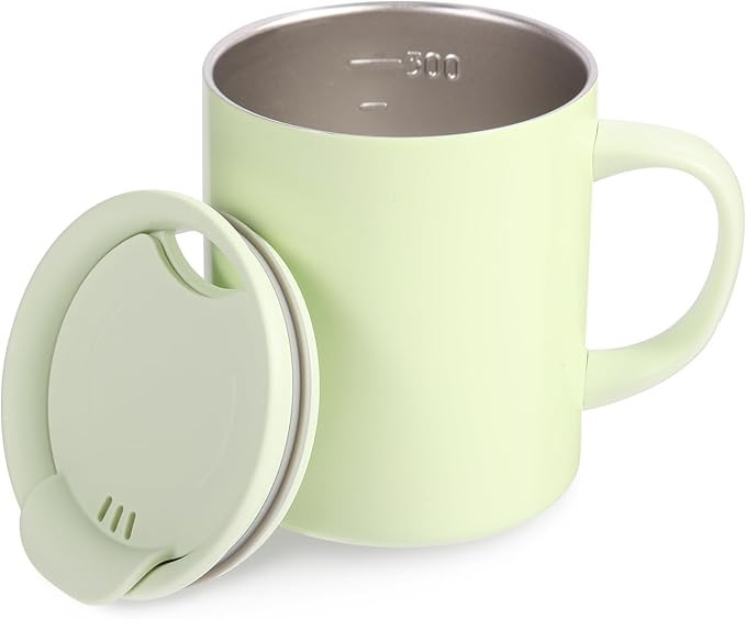 12oz Insulated Camping Coffee Mug with Lid & Handle, Double Wall Stainless Steel Vacuum Travel Co... | Amazon (US)