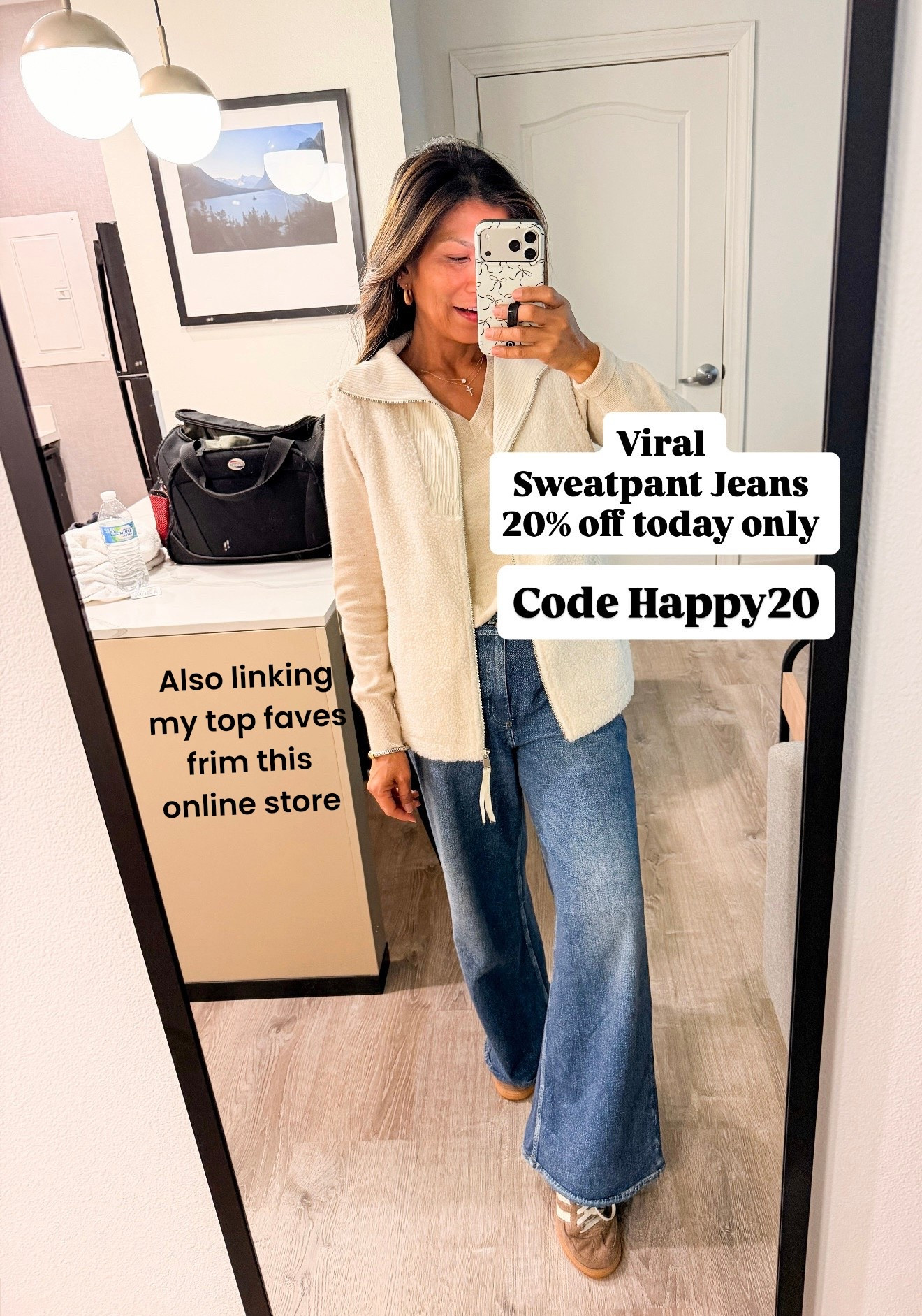 I’m 5’2” 118#ish for reference 
Jeans I sized down runs big. Wearing size 25, wash is Venice!
I’m linking my top faves from this online store who rarely go on sale!

#LTKSaleAlert #LTKPetite #LTKOver40