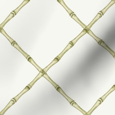 Green Bamboo Trellis | Spoonflower