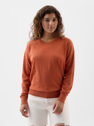 Linen-Blend Crewneck Sweater | Gap Factory