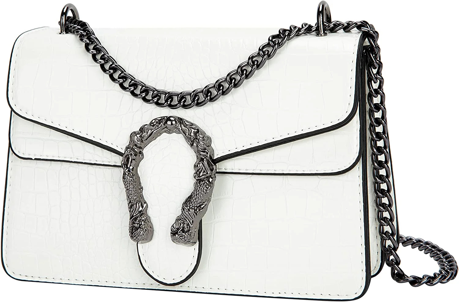 Women's Shoulder Chain Bag Crossbody Purse - Crocodile Grain PU Leather Messenger Bag Evening Squ... | Walmart (US)