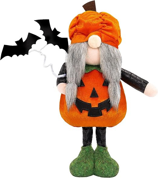 TangJing 16.5 in Large Halloween Gnome Pumpkin Standing Plush Gnomes Decor Elf Swedish Tomte Fall... | Amazon (US)