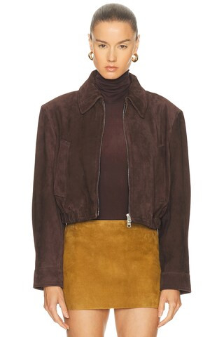 Nahlia Cropped Suede Jacket | FWRD 