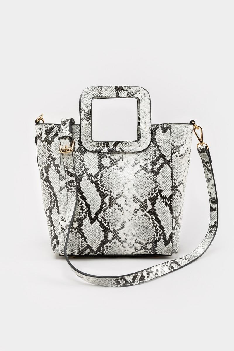 Wren Square Handle Snake Tote | Francesca’s Collections
