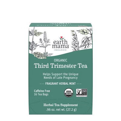 Earth Mama Organics Third Trimester for Labor Prep Herbal Bagged Teas - 16ct: Non-Caffeinated, Raspberry, Chamomile | Target