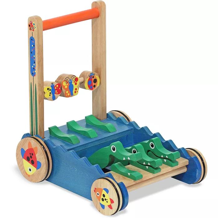 Melissa &#38; Doug Deluxe Chomp and Clack Alligator Wooden Push Toy and Activity Walker | Target