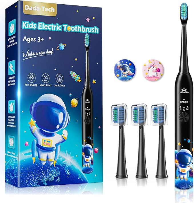 Kids Electric Toothbrush Rechargeable Age 3-5-6-12-18 Year Old, Sonic Toothbrush Kids with Timer ... | Amazon (US)