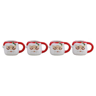 Mr. Christmas Set of 4 Espresso Mugs - Santa | Target