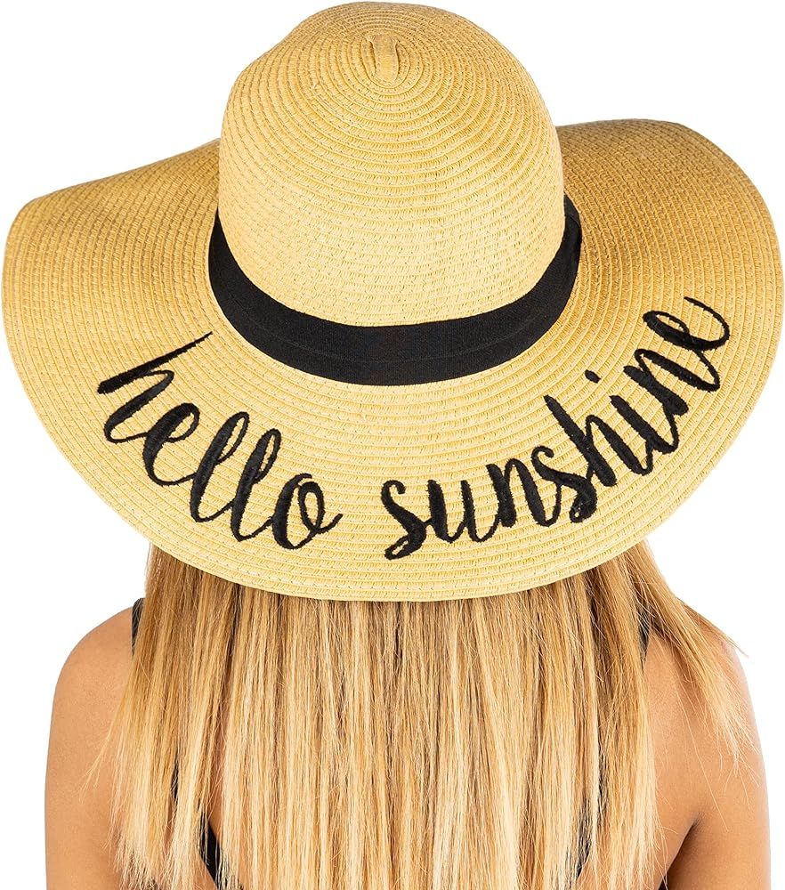 Funky Junque Women's Sun Hat Embroidered Sayings | Amazon (US)