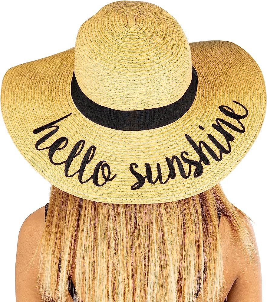 Funky Junque Women's Sun Hat Embroidered Sayings | Amazon (US)