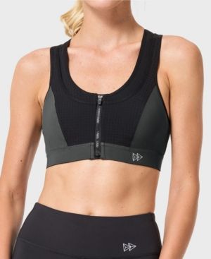 Yvette Upgraded Women's Zipper Front Sports Bra - High Impact Support Full Figure Plus Size Strappy  | Macys (US)