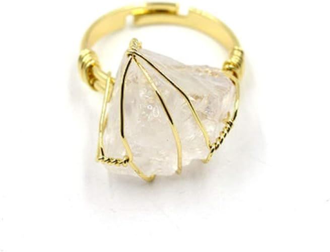 Healing Chakra Crystal Ring Natural Crystal Original Stone Ring Amorphous Crystal Ring Fashion ... | Amazon (US)